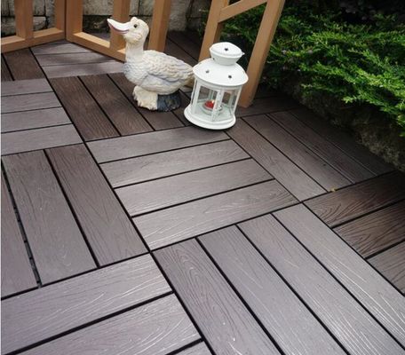 DIY Click Lock Pavimenti esterni Piastrelle composite in legno-plastico per pavimenti da giardino