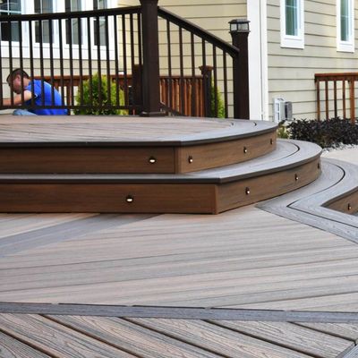 Pavimenti compositi in legno-plastico per pavimenti a prova di UV a prova d'acqua in grigio argento