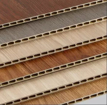 Materiale per la decorazione degli uffici Eco-friendly Bambù Fibra di legno PVC Composite Parete Rivestimento