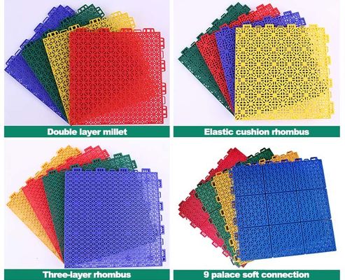 Pavimenti sospesi in PP resistenti alle intemperie Piastrelle di pavimento modulari di 12 pollici Sport