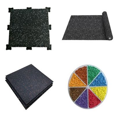 Pavimento di gomma interlacciato personalizzato per i rulli di pavimento per palestra ad assorbimento degli urti da 15 mm/25 mm