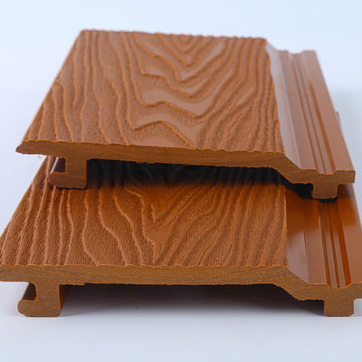Materiale per la decorazione delle pareti esterne pannello WPC con texture di grano di legno e superficie di levigatura