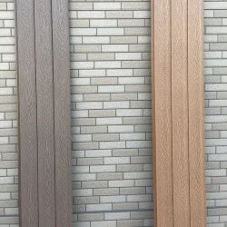 Materiale per la decorazione delle pareti esterne pannello WPC con texture di grano di legno e superficie di levigatura