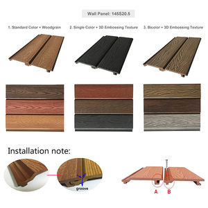 Materiale per la decorazione delle pareti esterne pannello WPC con texture di grano di legno e superficie di levigatura